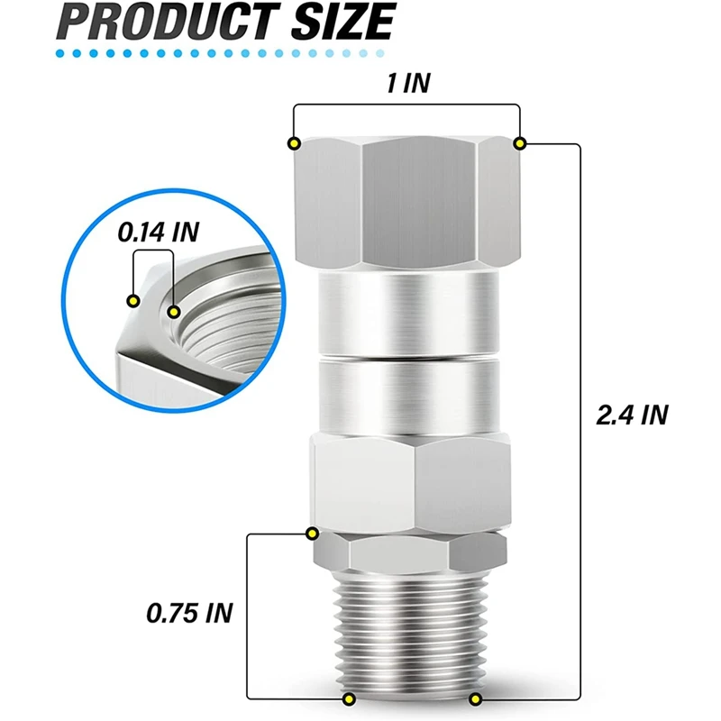 الضغط غسالة قطب ، الفولاذ المقاوم للصدأ ، شبك الحرة لتركيب خرطوم ، موضوع الذكور ، 3/8 "معاهدة عدم الانتشار ، 2 قطعة