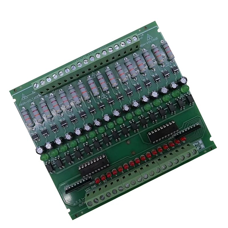 220V Optocoupler Isolation Module/16 Channels 220V Detection Module/ AC Power Detection/Card Guide Rail