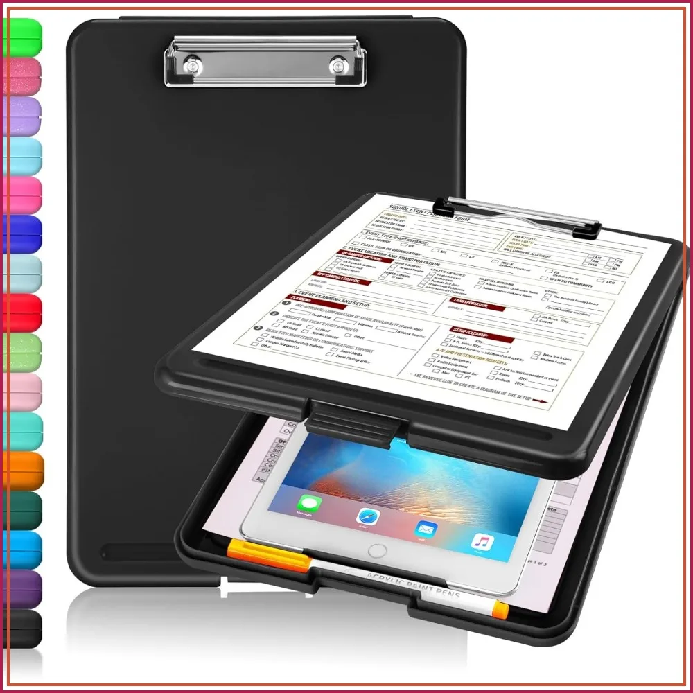 

Clipboard with Storage, Plastic Clipboards Foldable, Hanging Clipboard Case for Work, Teacher, Office School Supplies