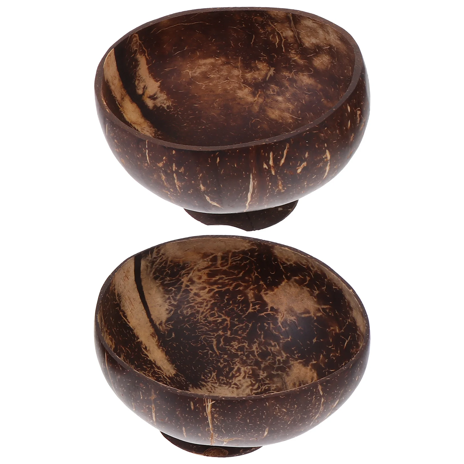 

2pcs Coconut Bowls Set Natural Coconut Shell Serving Bowls For Salad Fruit Dessert Food Container Kitchen Gadget Housewarming