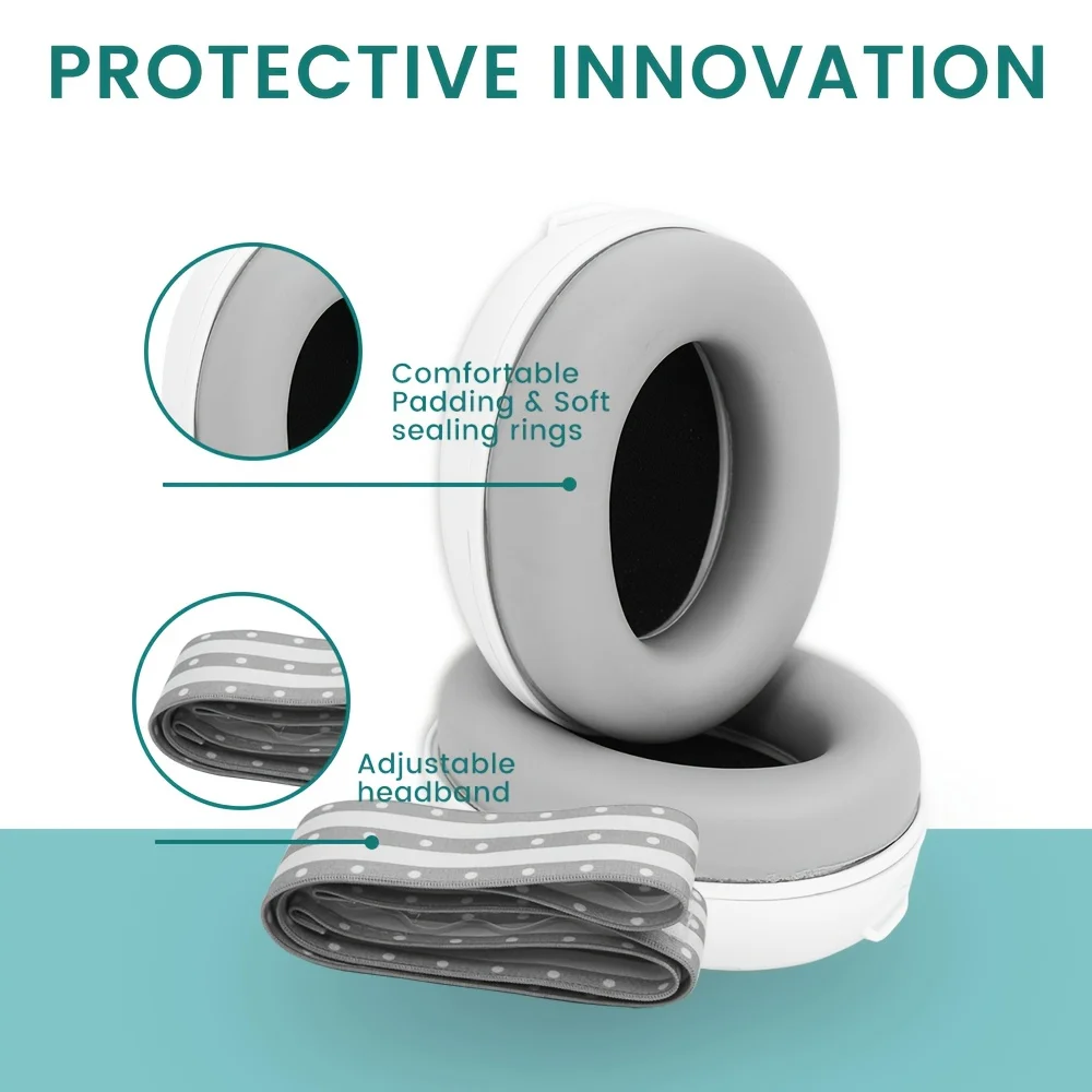 1Pc Ear Protection Headphones with elastic headband, noise cancelling for flight, sleep & hearing protection, ideal gift