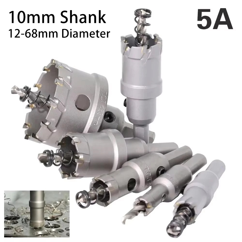 

TCT Carbide 12-68mm Hole Saw Wear Resistant 5A Alloy Tool For Stainless Steel Metal Sheet And Plate Drilling Hole Opener
