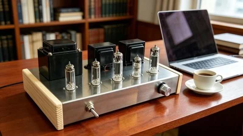 6N2 6P1 Vacuum Tube Amplifier DIY Kit Class A HiFi Stereo Amplifier with VU Meter Bluetooth 5.0 USB Player 110V/220V view 6