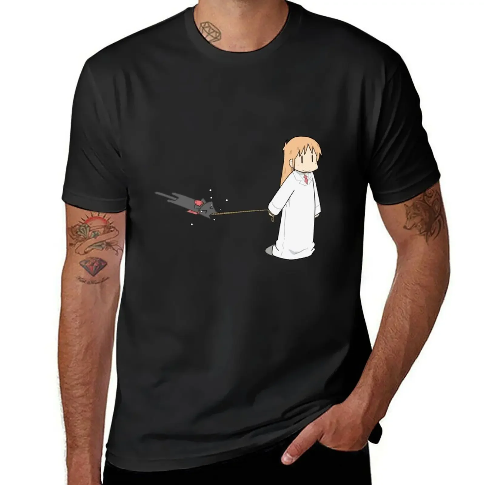 Nichijou- Walking Sakamoto T-Shirt oversizeds street wear customs design your own slim fit t shirts for men