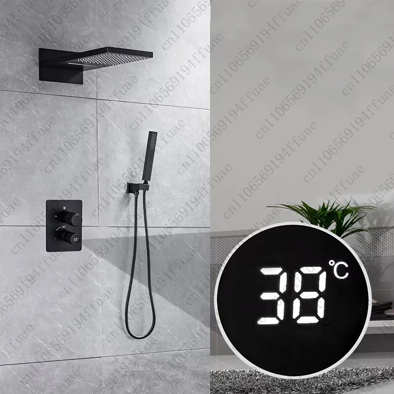 Shower Diverter New Brass Thermostatic Pressure-Balanced Mixer Valve With Matte Black Trim
