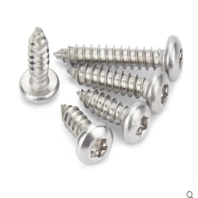 100pcs m2 m2.3 m2.6  M3 A2-70stainless steel and Black Steel Six Lobe Pan Head Torx Self Tapping Screw