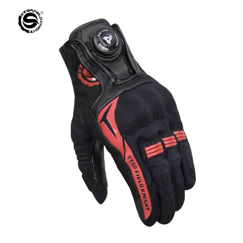 SFK Motorcycle Racing Gloves Full Finger Touch Screen Black Red Stylish Nylon Polyester Motorbike Riding Motocross Accessories