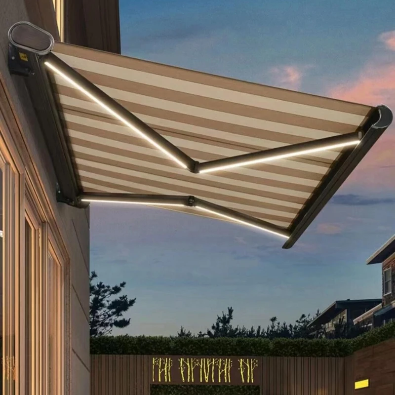 Awning Rainproof Snow Resistant Manual Electric Patio Garden Balcony Full Box Awning with Remote Full Cassette Awning