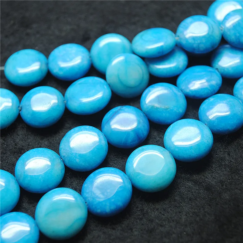 26PCS New Semi Precious Stone Coin Shape 15MM DIY Jewelry Designs Beads Findings Top Selling Wholesale Price Free Shippings