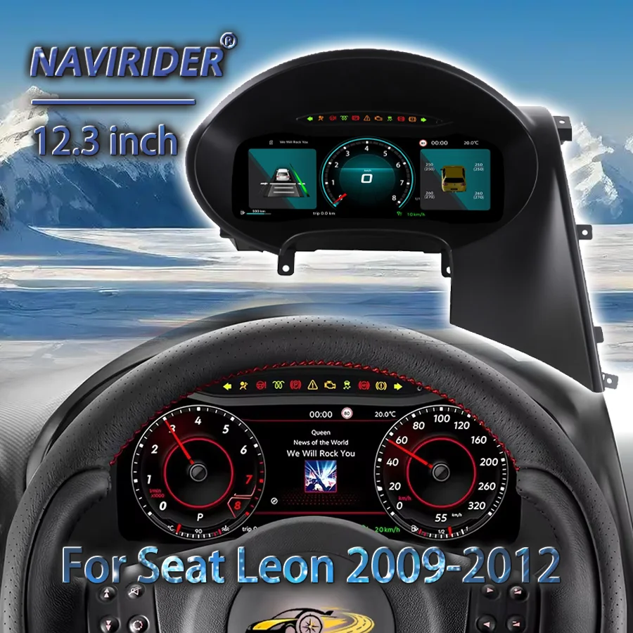 For Seat Leon 2009-2012 Digital Instrument Cluster GPS Instrument Clock Speedometer Car Odometer Dashboard Speedometer Display
