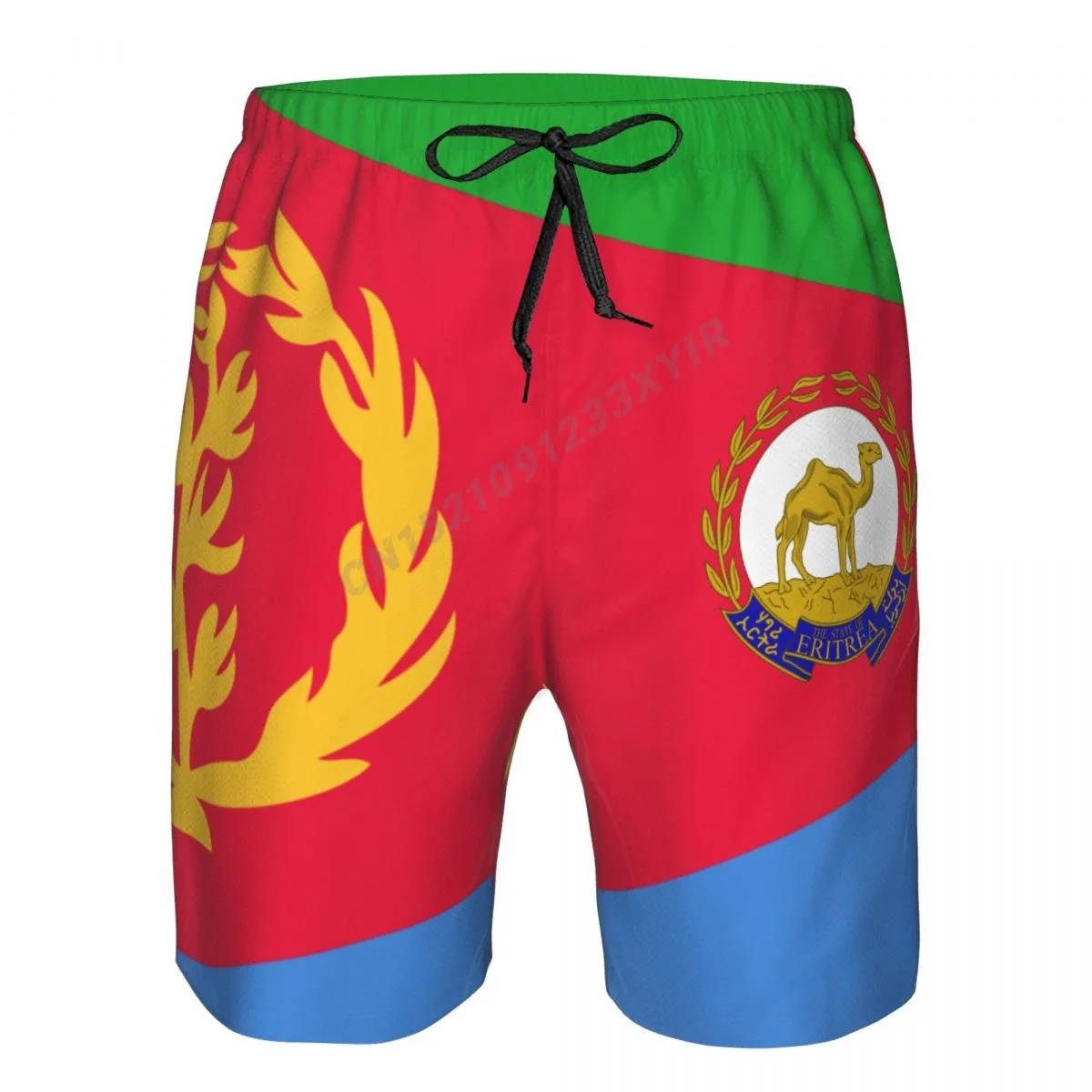 Summer Men\'s Eritrea Flag Eritrean Fans Beach Pants Shorts Surfing M-2XL Polyester Swimwear Running