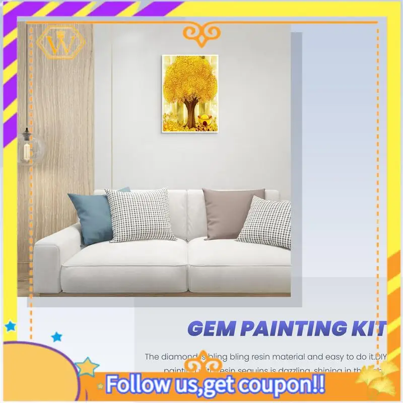 

Последние-30X40 см круглые полные растения дрель деньги дерево удача алмазная живопись алмазная живопись Настенный декор