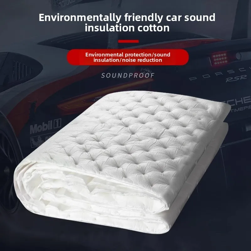 3pcs 50x80cm Soundproof Cotton Car Audio Stereo Sound Acoustic Noise Absorbing Dampening 10mm Thick Sound Deadening Sheet White