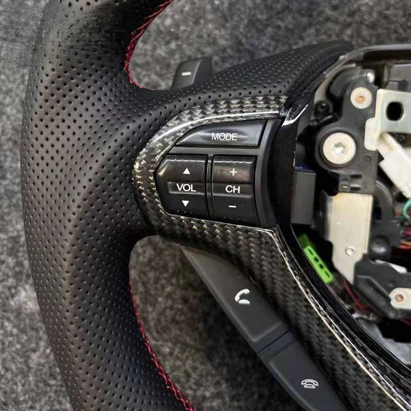 For Honda Steering Wheel Horn Cover Shell Decorative Accord Spirior D Shape Flat Base Sport Carbon Fiber Module