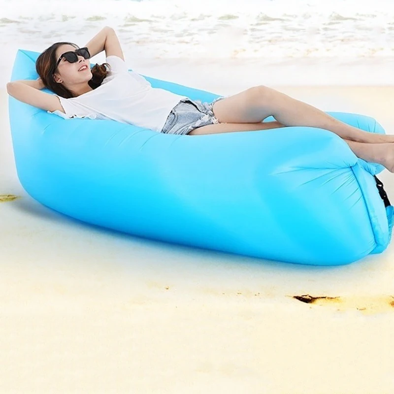 1pc Outdoor Inflatable Sofa Beach Inflatable Sleeping Bag Foldable Inflatable Camping Bed Air Mattress for Camping Equipment