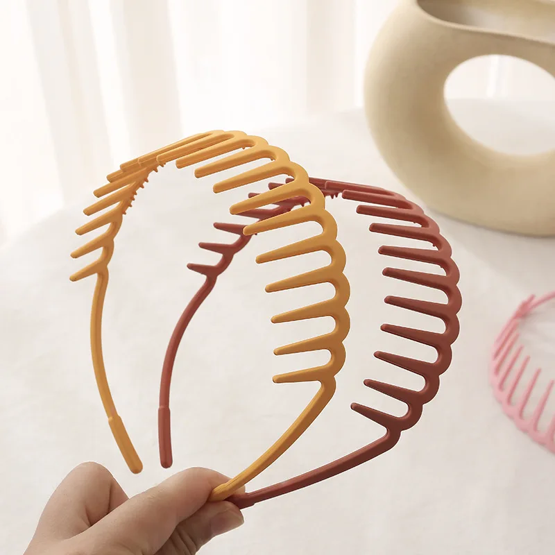 2023 Women Girls Zig-Zag Shark Tooth Headband Wave Comb Non-slip Hairband Head Hoop Headwear Anti-slip Wave Comb Hairband