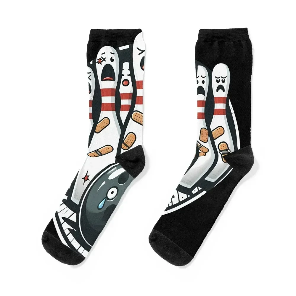 

Bowling Pin Strikes Back - Funny Bowling Humor Socks cartoon Lots Argentina winter thermal Women's Socks Men's