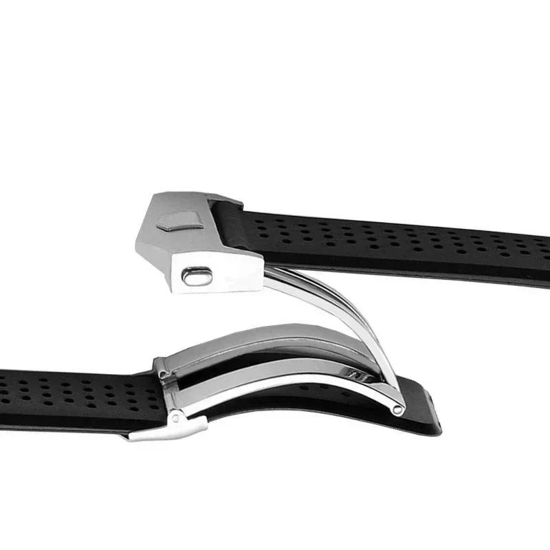 22mm 24mm cinturino per orologio per TAG HEUER GRAND CARRERA AQUARACER cinturino in silicone morbido cinturino da uomo cinturino in gomma catena