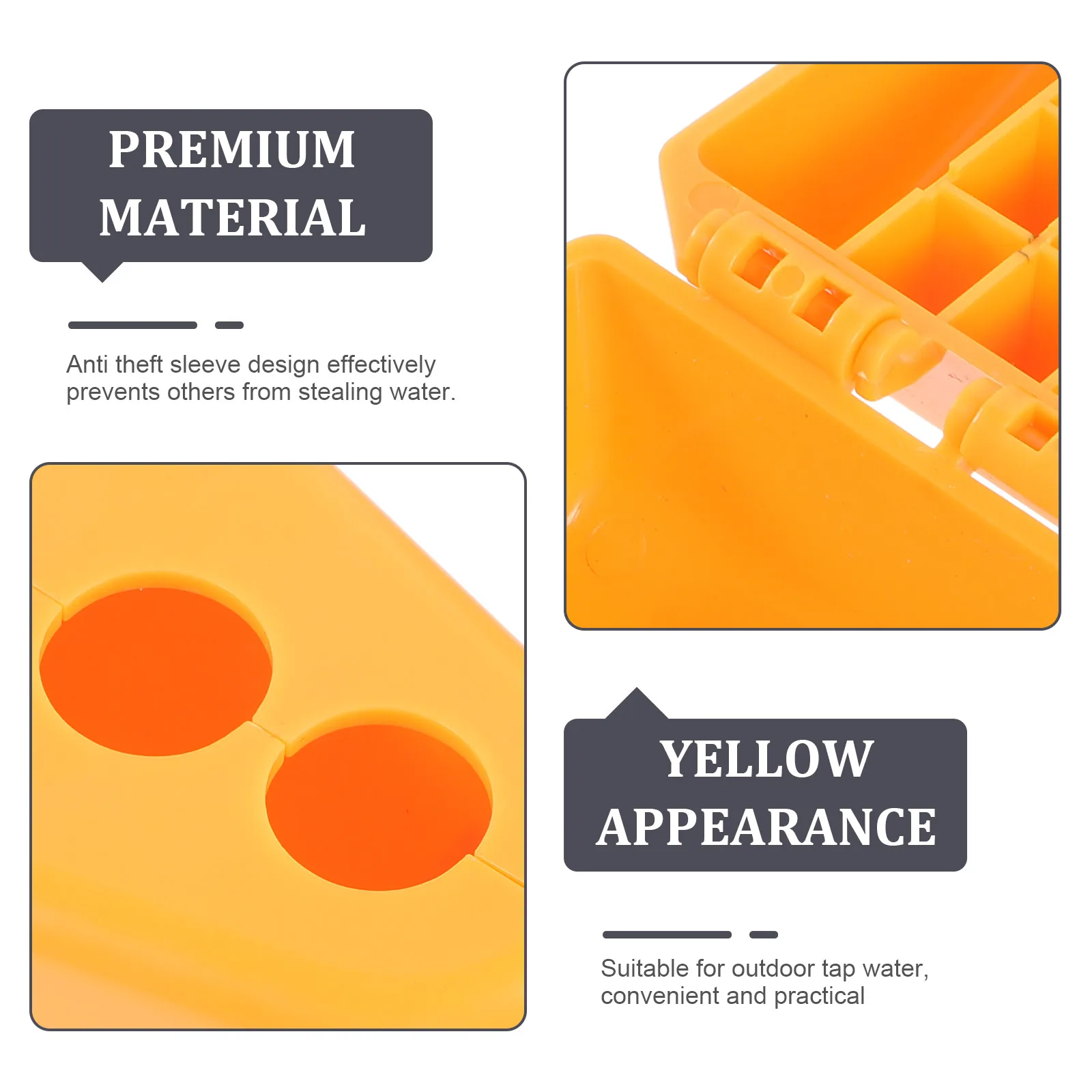 

Outdoor Water Faucet Lock Cover Yellow Plastic Lock Child Proof Anti Theft Hose Faucet Pipe Spigot Protector Kitchen