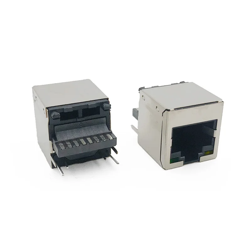 10PCS RJ45 Connector 8P8C With LED Female Base Welded Cable Suitable For Security Communication Waterproof Network Ports