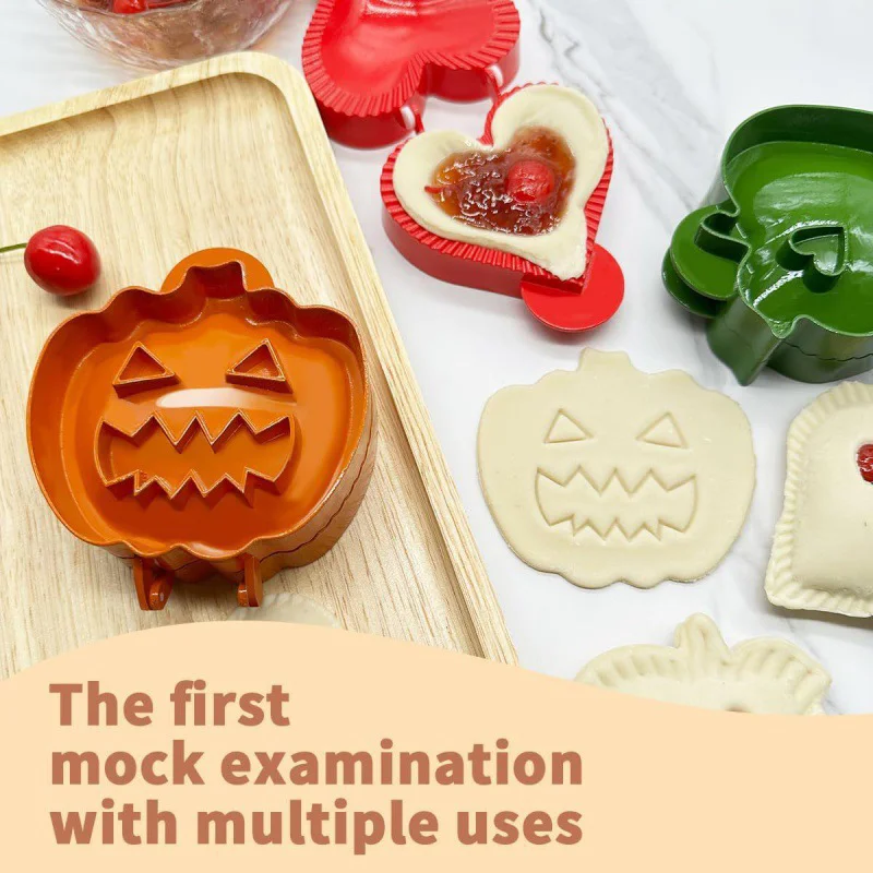 Plastic Mini Pie Maker Pumpkin/Hearted/Apple Shaped Pocket Pie Mold Christmas Pies Crust Mould Press Dough Press Pastry Tools