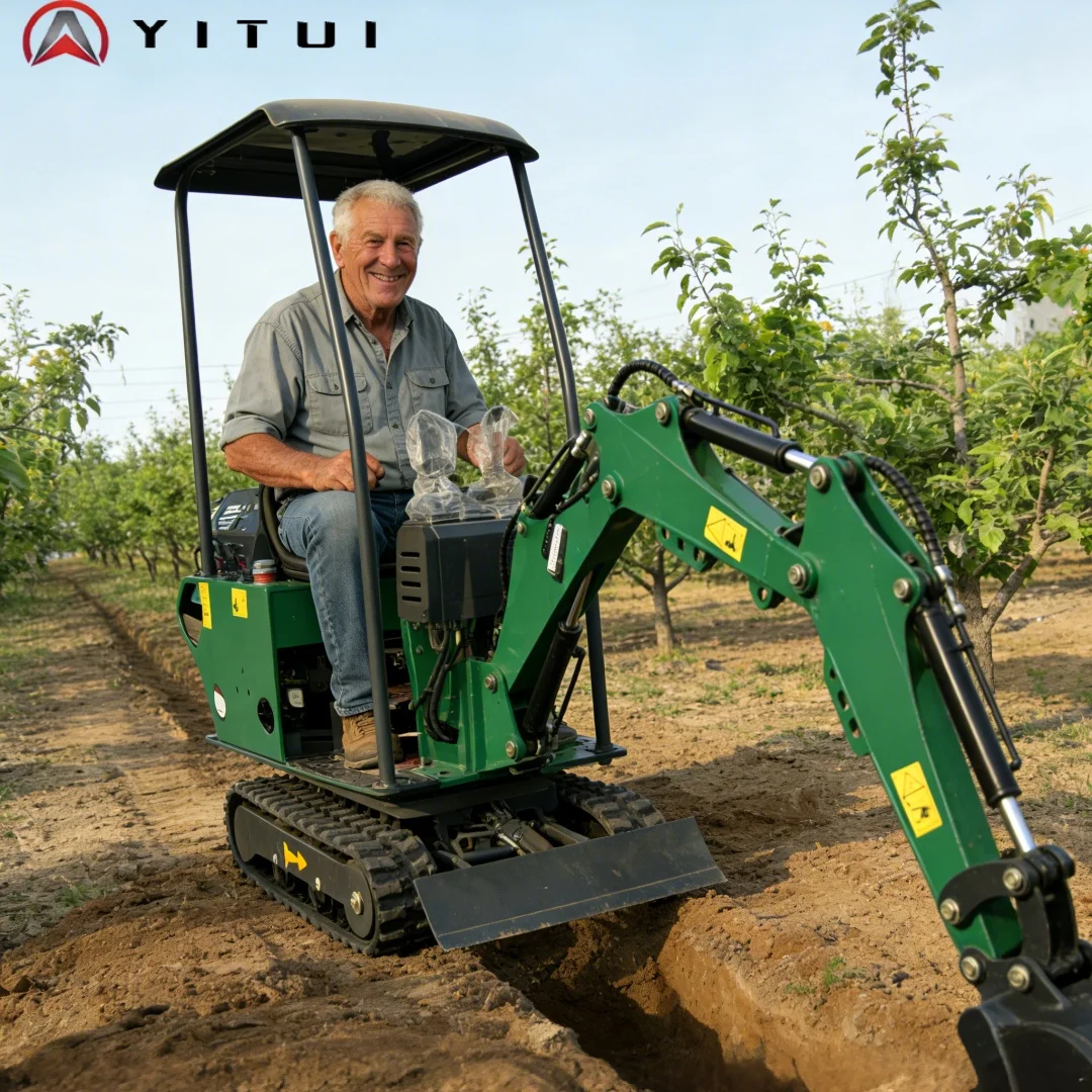 

2026 Bestseller 0.8 Ton Mini Excavator Kubota Engine Farm Orchard Irrigation Trenching Road Construction Small Digger Customized