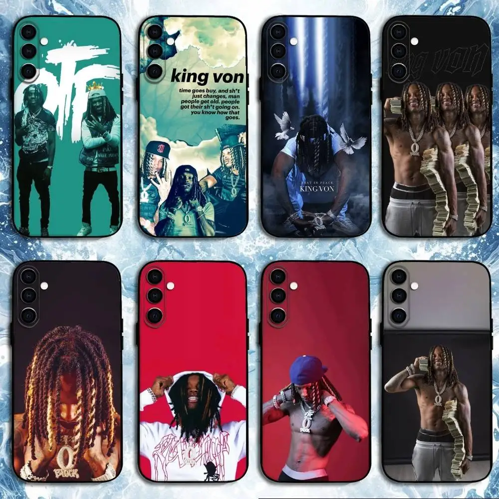 

Raper K-King Von Phone Case For Samsung Galaxy A73,A72,A71,A70,A53,A52,A51,Others Soft Black Shell