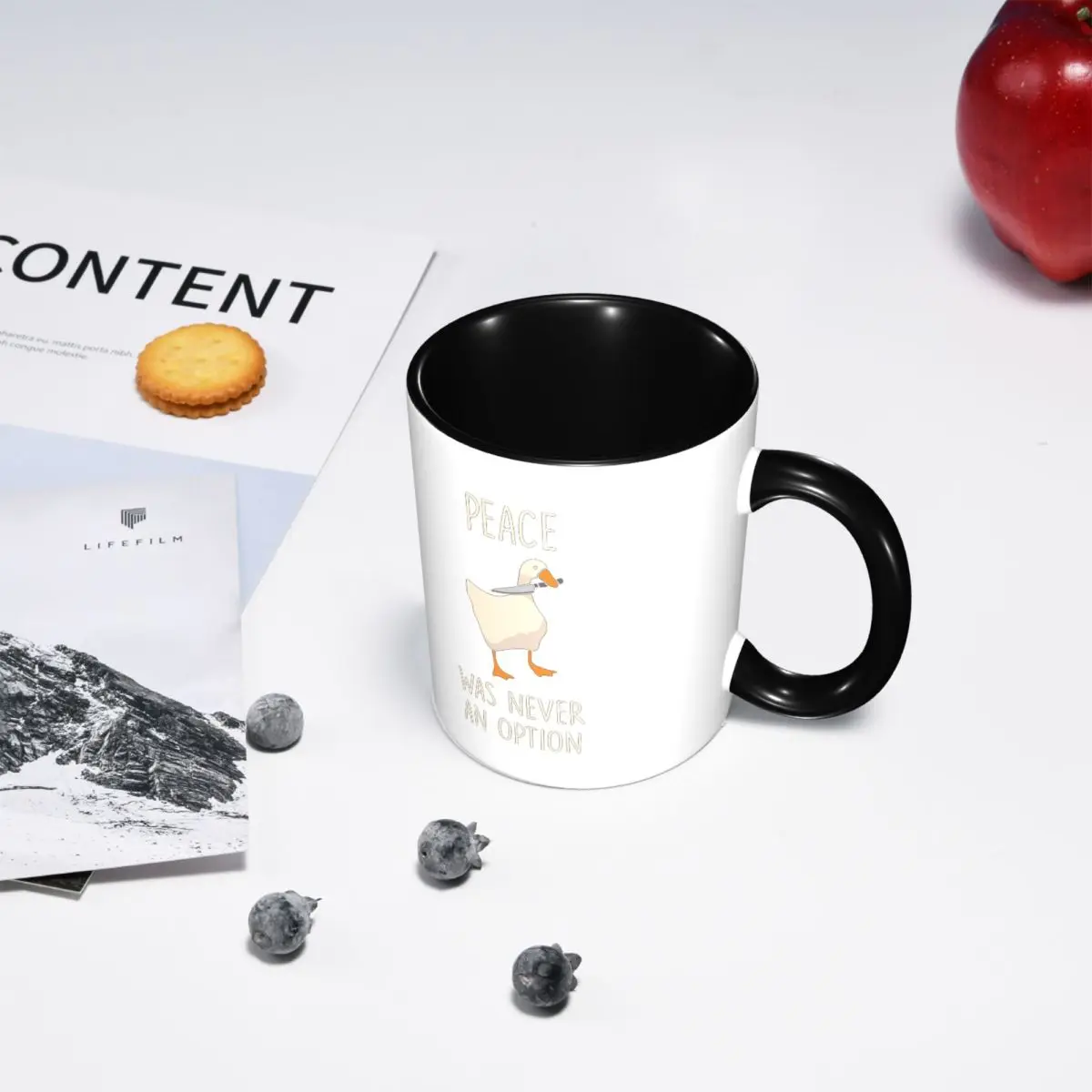 Goose Goose Peace Was Never An Option Mug Funny Ceramic Coffee Cups Tea Mugs Milk Cup Drinkware Gifts for Woman Man