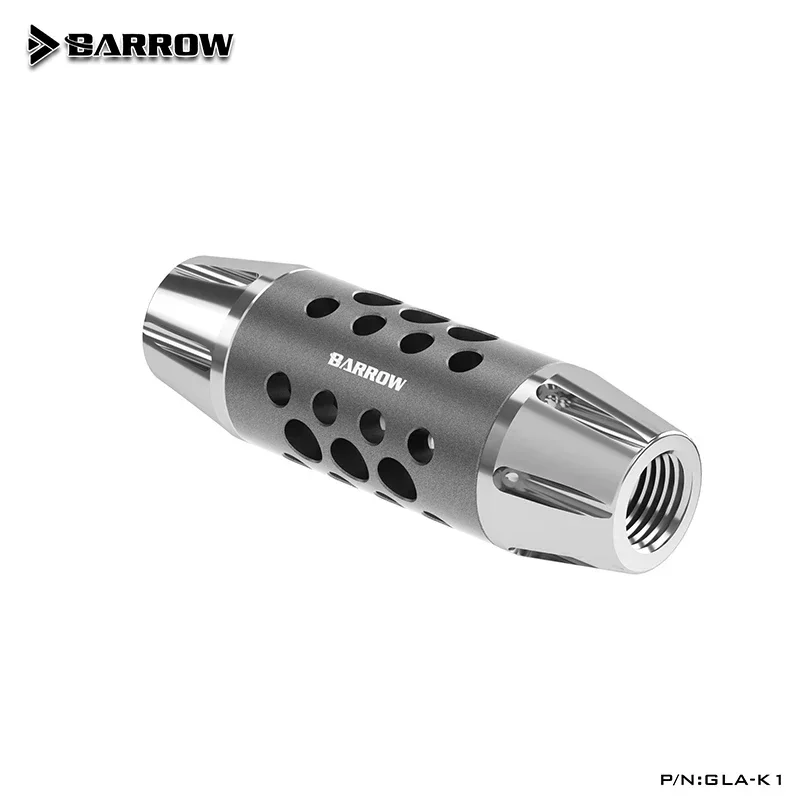 Barrow PC-koeling Dubbel binnenfilter, messing + aluminium G1/4 F-F Draad uitloogfittingen PC Watercooler-systeem GLA-K1