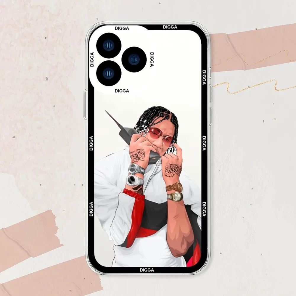 Rapper Digga D Back to Square One Phone Case For iphone 11 12 13 14 15 Mini Plus Pro Max Transparent Shell