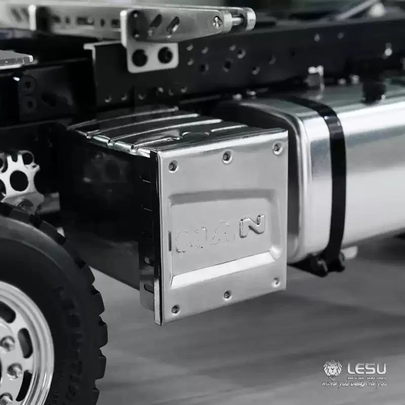 LESU – réservoir d'échappement en métal 46MM, pour camion tracteur RC 1/14 TAMIYA MAN, volquete, modèle de voiture à monter soi-même