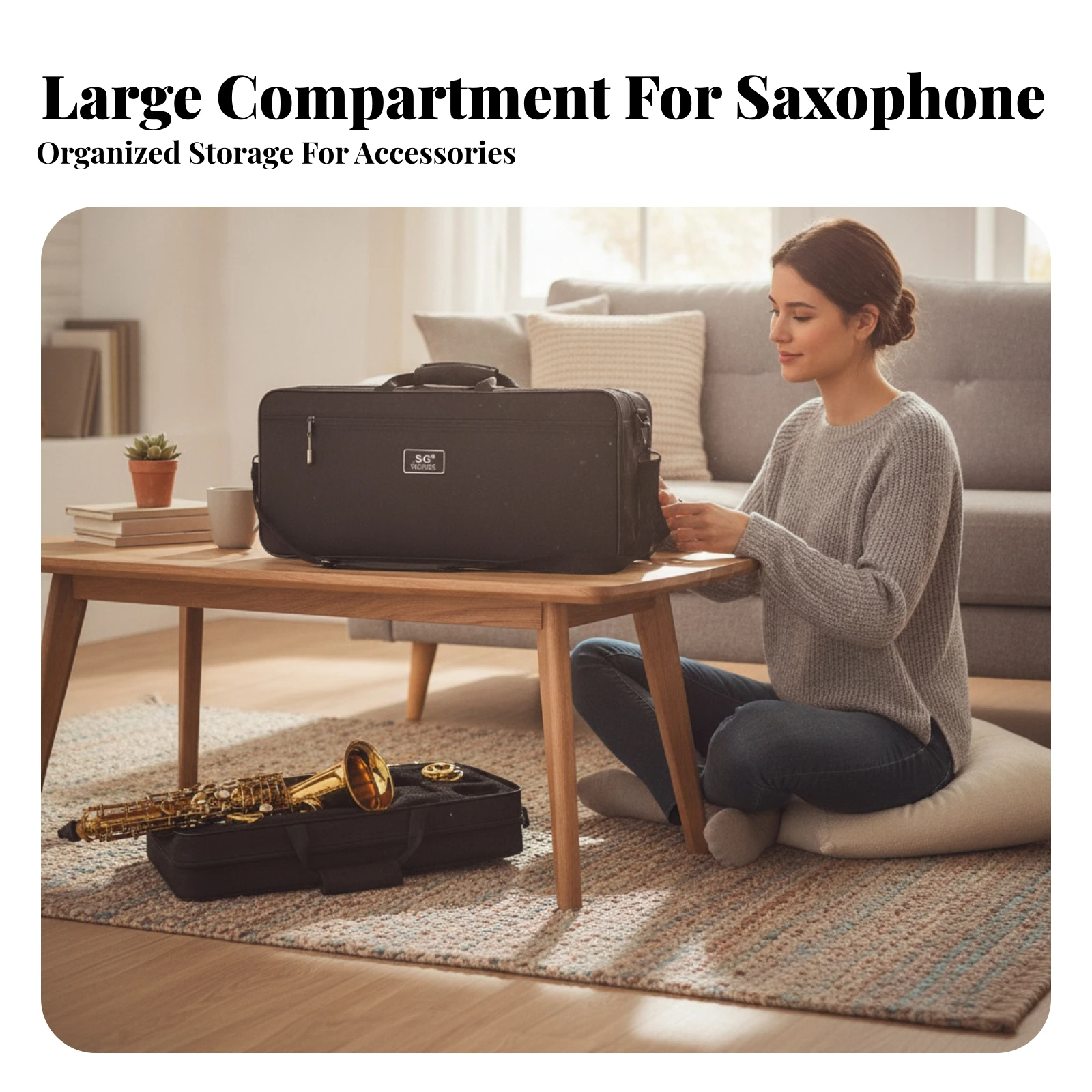 Soft-Shell Easy to Carry Wear-Resistant Music Gear Padded Saxophone Bag Saxophone Case Bag