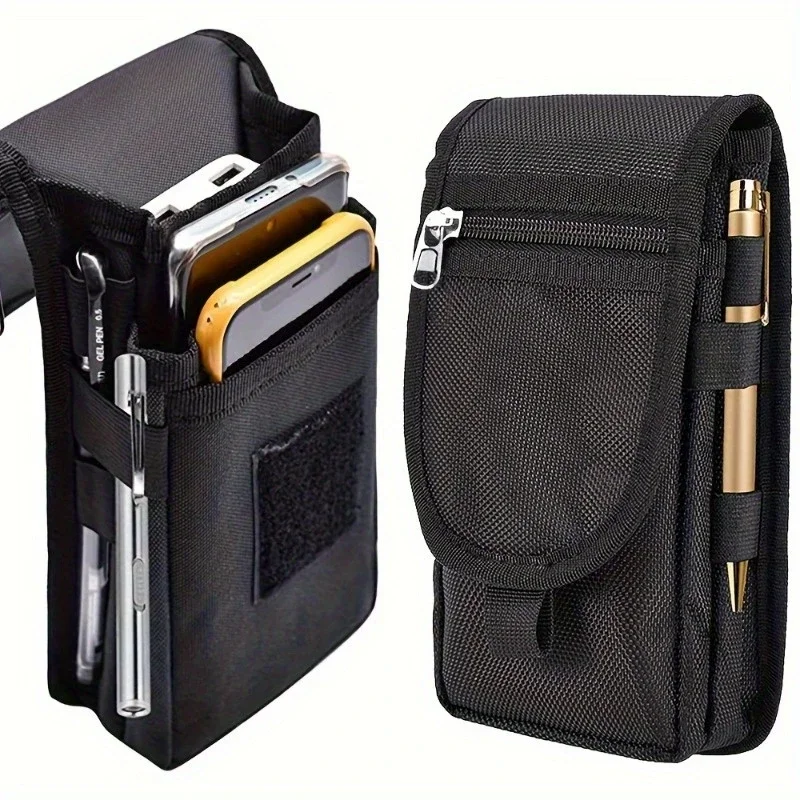6.3 Inch Multi-Functional Mobile Phone Bag Oxford Fabric Pocket Cell Phone Belt Pouch Case Men's Outdoor Bag for Iphone 16 15