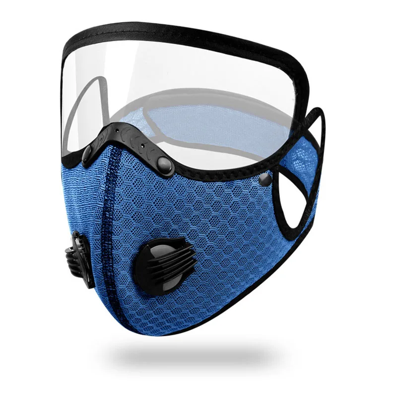 Neue Fahrrad-Gesichtsmaske mit Filterbrille, Staubmaske, Sportmaske, waschbar, wiederverwendbar, für Herren, Bandana, Aktivkohlefilter – Detail 1