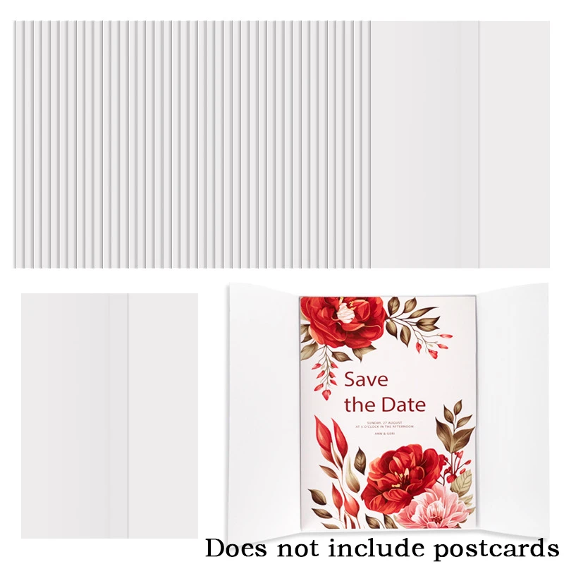 50pcs 15x21cm Double Door Envelopes for Wedding 120g Tracing Paper Invitation Small Business Stationery Supplies Storage Bag