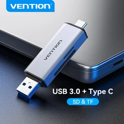 Устройство для чтения SD-карт Vention, кард-ридер USB 3,0 & Type C для SD Micro SD TF кард-ридер для ПК ноутбука Аксессуары смарт-кард-ридер памяти SD кард-ридер