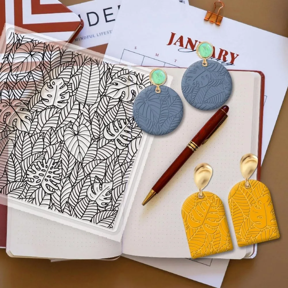 Polymer Clay Texture Sheets Leaves Silicone Texture Stamp Sheets Clay  Mat Plant Modeling Pattern Pad Texture Sheets