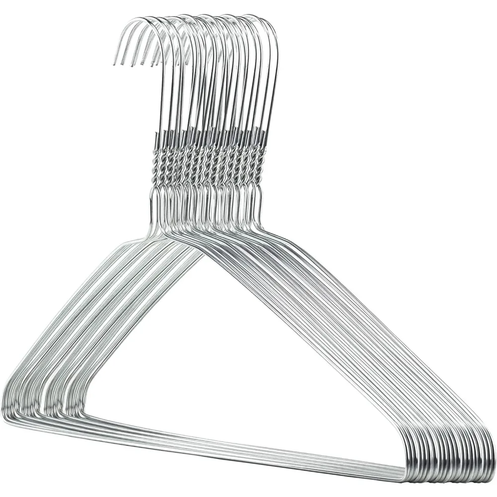 

Silver Metal Wire Clothes Hangers 16inch 13 Gauge Clothes Garment Coat Hanger (20 Pack)
