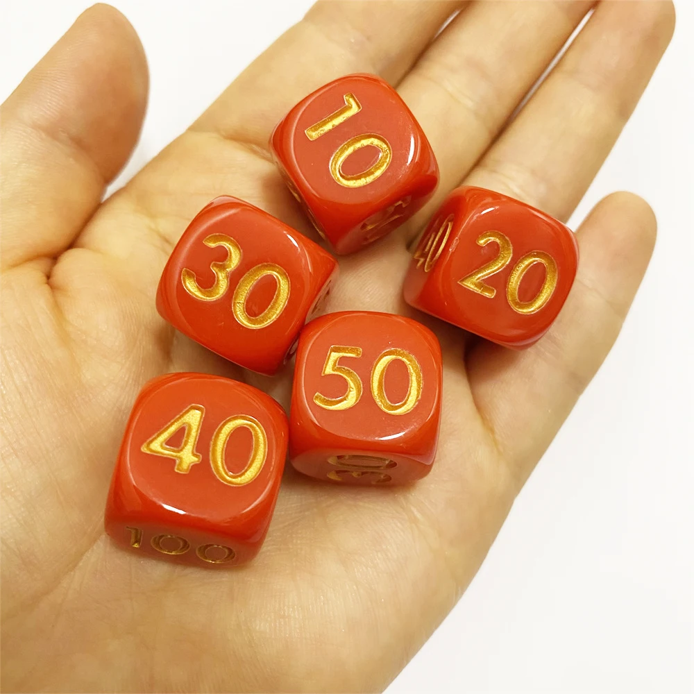 

5Pcs/Set 17mm Numerical Calculation Dice 6 Sides For Blood Cell Counting Indicator Six Sides Dice Game Battle