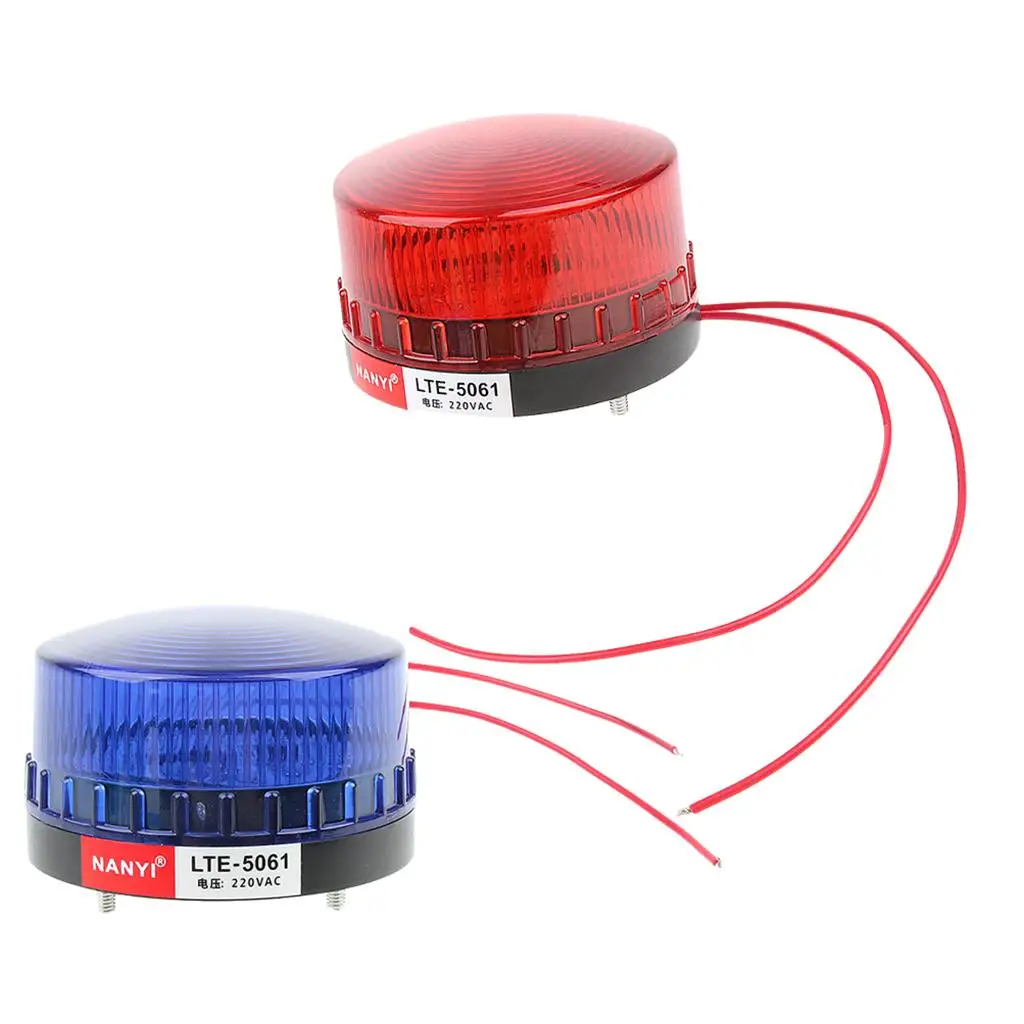 Blue Red LED Beacon Emergency Warning Light 220V Strobe Lamp for Power Outage Safety Industrial Use Rechargeable
