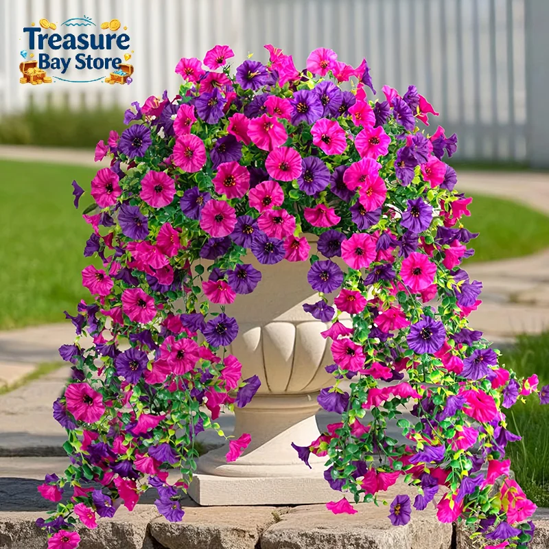 Artificial Morning Glory Hangi - Home Decor Rattan 评论和价格