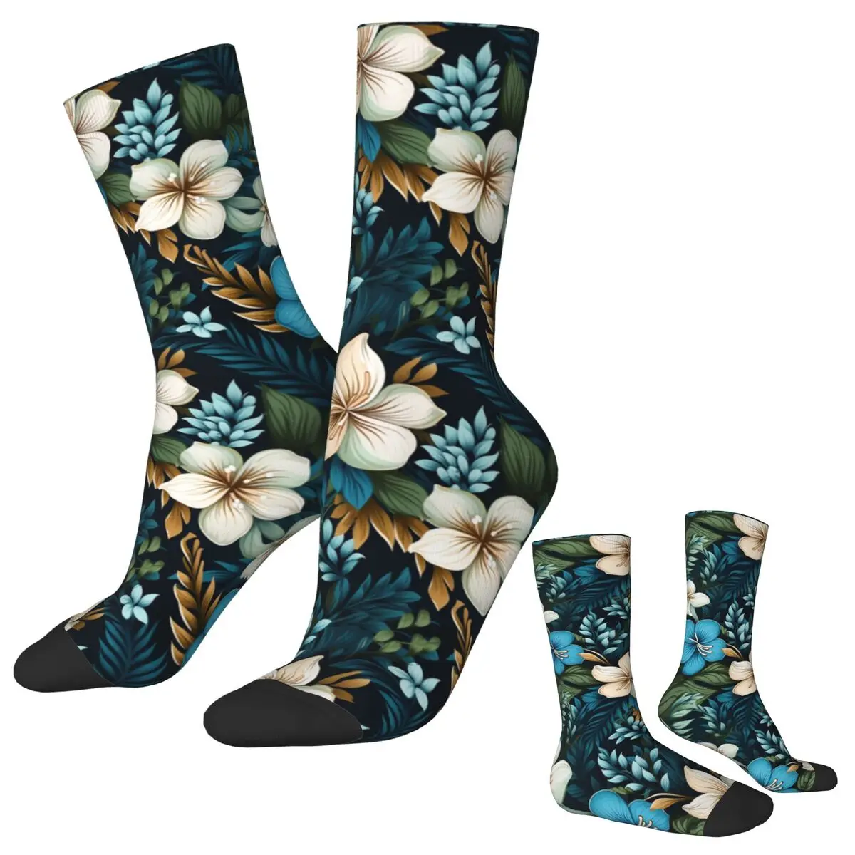 

Чулки с гавайскими цветами для взрослых и мужчин, красивые носки с тропическим принтом, мягкие дышащие носки, весенние спортивные нескользящие носки, подарок