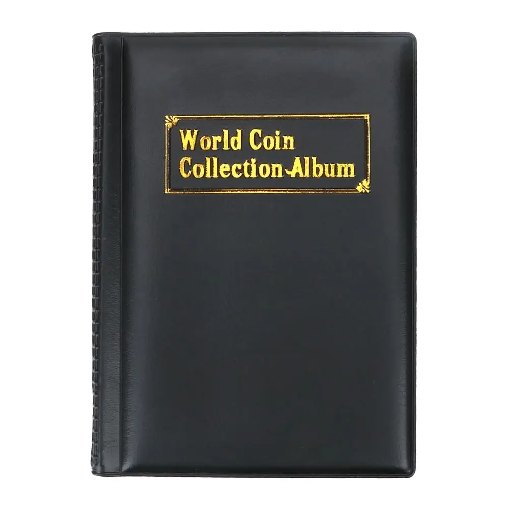 Tragbares Münzalbum aus PU-Leder, PVC-Folie, Anti-Verlust-Münzsammelbuch, vielseitig einsetzbar, 120 Gitter, Aufbewahrungstaschen, Sammler