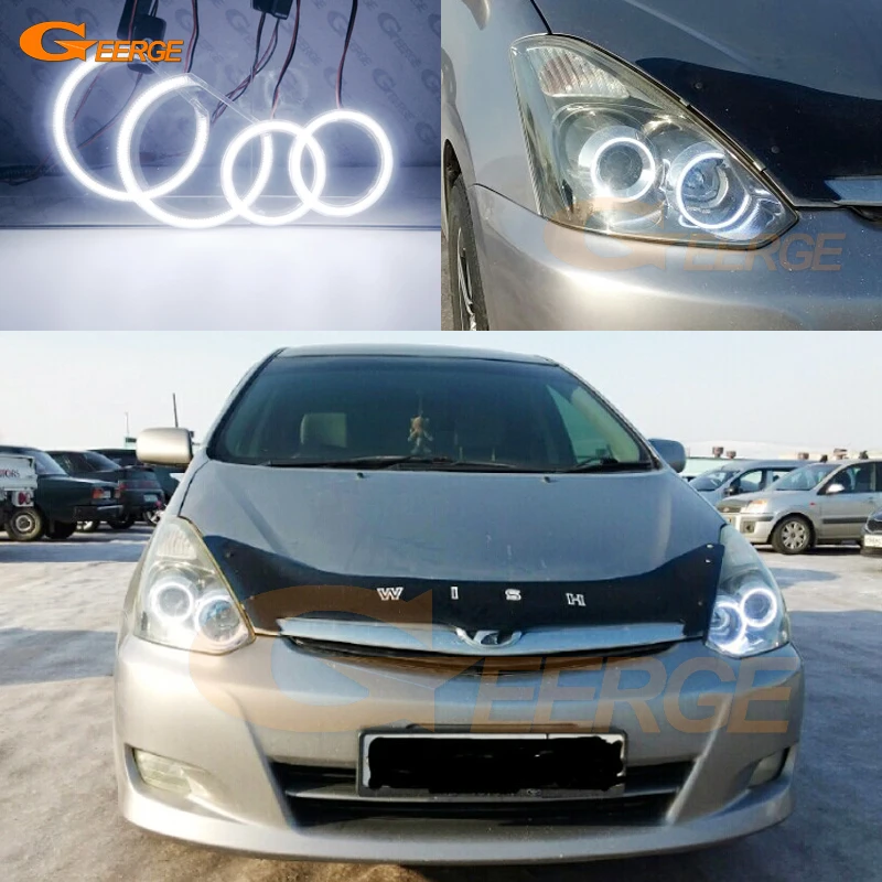 

Для TOYOTA WISH 2003-2009: Комплект сверхъярких светодиодных COB-фар дневного света с эффектом «ангельские глазки» (кольца)