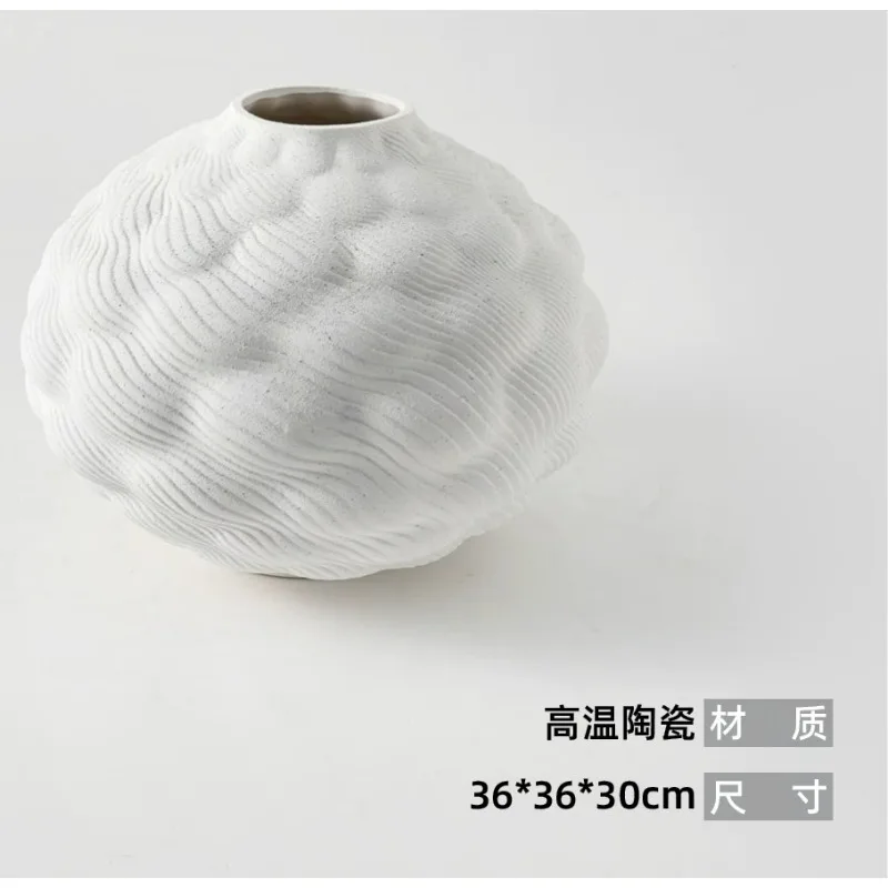 Modern light luxury creative ceramic bubble shape irregular special-shaped vase fruit plate ornament flower tray ornament view 5