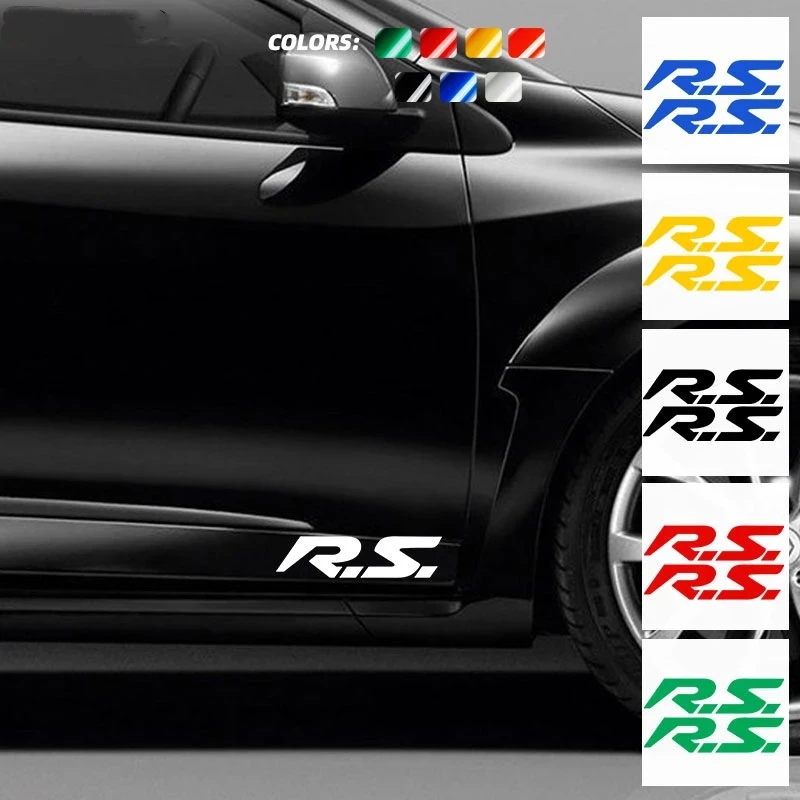 2 Pcs Racing Sport Door Side Body Graphics Vinyl Decal For Renault RS Clio Twingo Sandero Arkana Performance Accessories