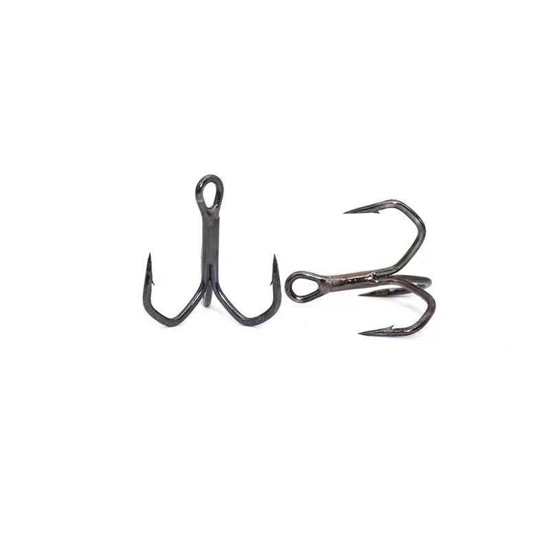 OUTKIT High Quality 5pcs/box New Design 4xStrengthen Steel Alloy Sharp Lure Treble Hook 6-14#Fishing Tackle Hook Fishing Box