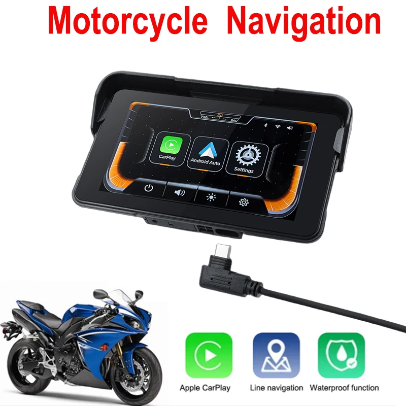 

Portable 5 inch IP67 Waterproof Motorcycle GPS Navigation Wireless Carplay Android Auto Motorcycle Navigation Display Screen
