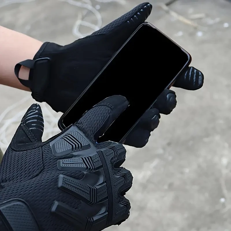 الرجال شاشة تعمل باللمس قفازات التكتيكية الألوان اطلاق النار الادسنس القتالية دراجة المطاط واقية المضادة للانزلاق قفازات كاملة الأصابع النساء