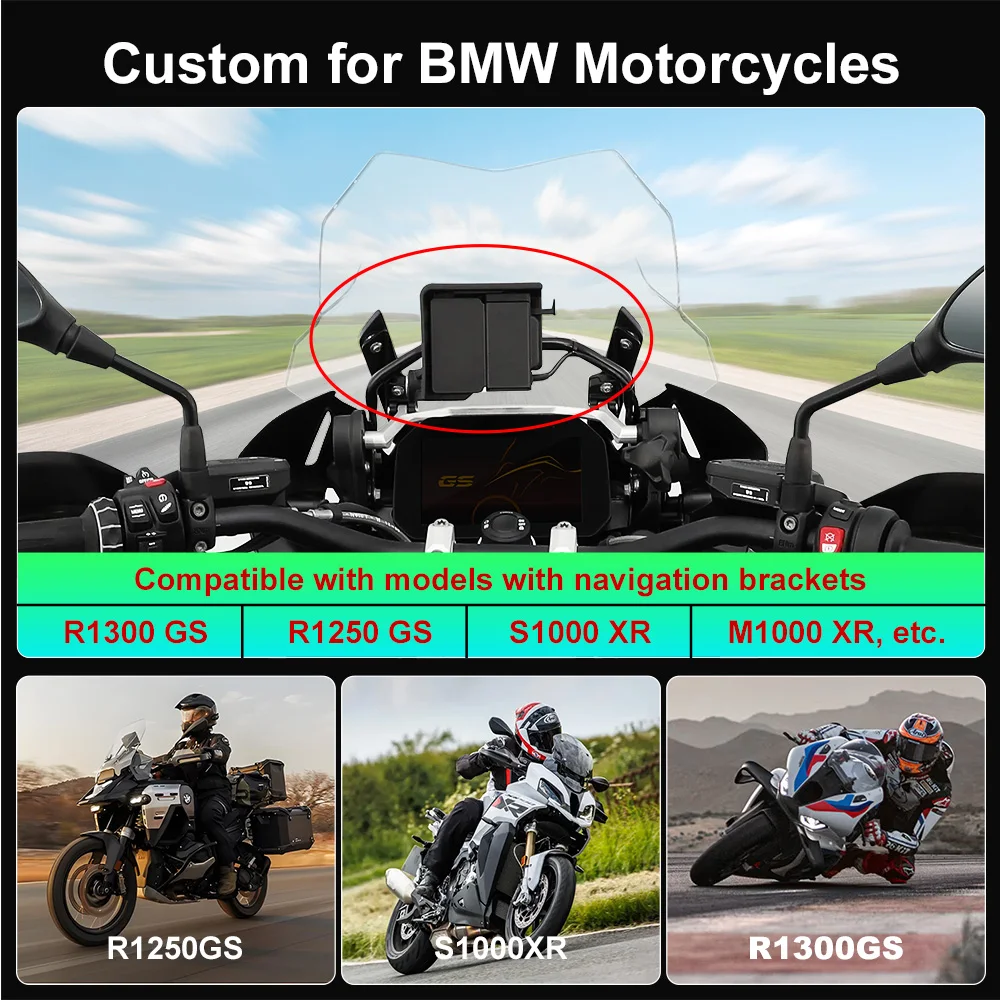 For BMW S1000 M1000 R1200 R1250GS XR ADV Touch Outdoor Waterproof Sunsceen Portable Motorcycle Navigator CarPlay Android Auto